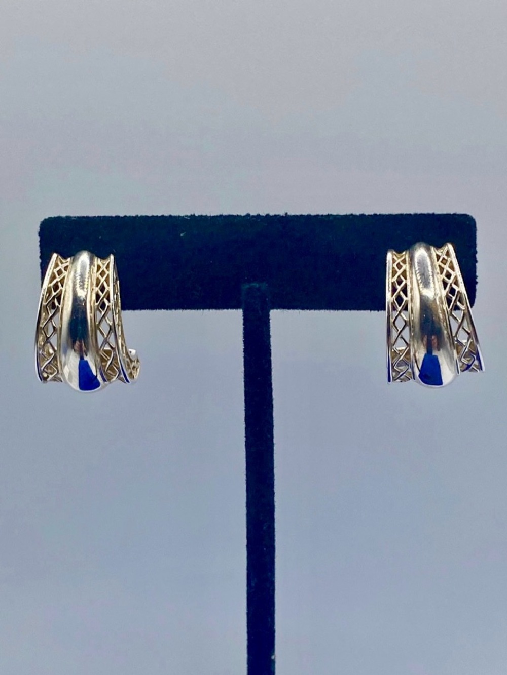 Fancy Thailand Sterling Silver Hoop Earrings